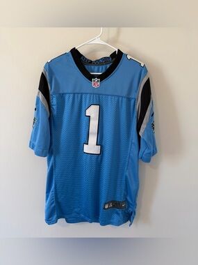 NFL Nike On Field Panthers Jersey Cam Newton #1 Men’s Medium 40 Blue Stitched